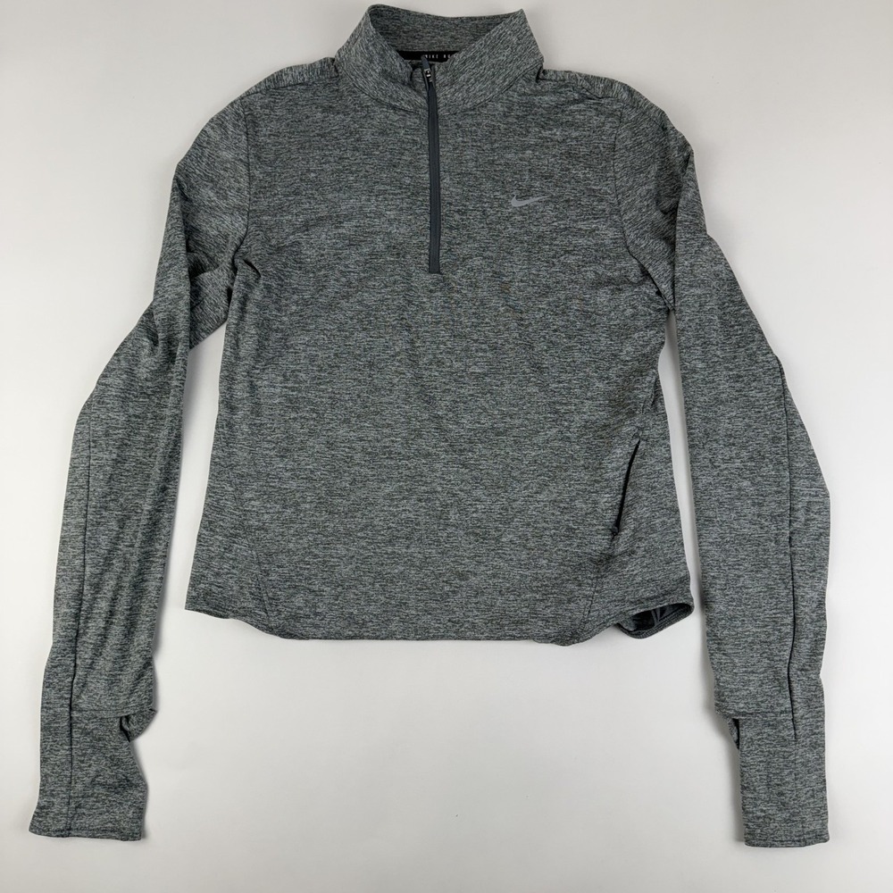 New Womens Nike Swift Dri-FIT UV 1/4-Zip Gray Running Top Shirt Size Small NWT